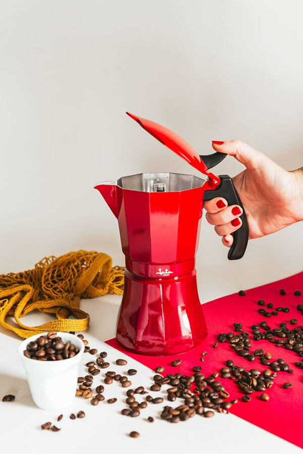 CAFETERA DE INDUCCIÓN ROJA VULCANO JATA HCAF2006 - Imagen 4